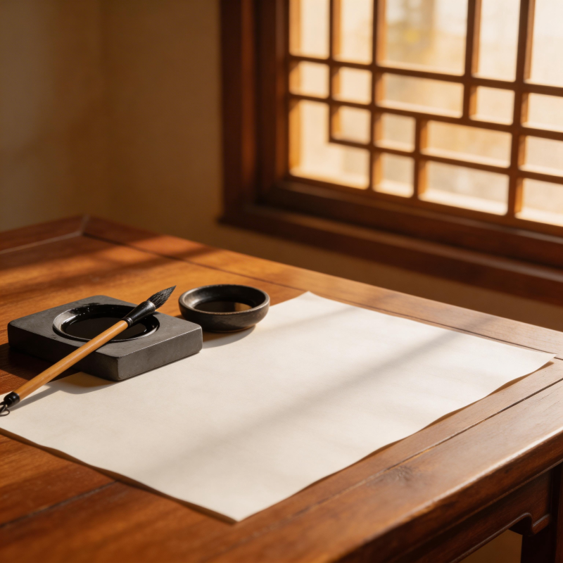 文房四宝静待挥毫图片