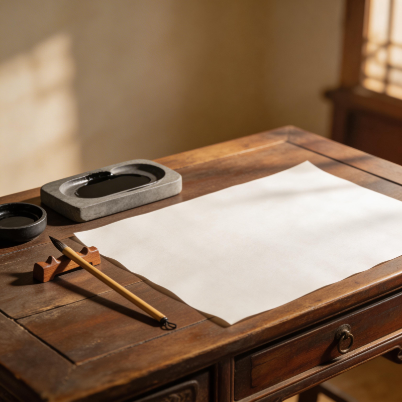 文房四宝静待挥毫图片