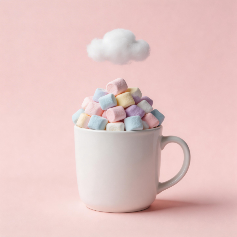 云朵上的棉花糖图片