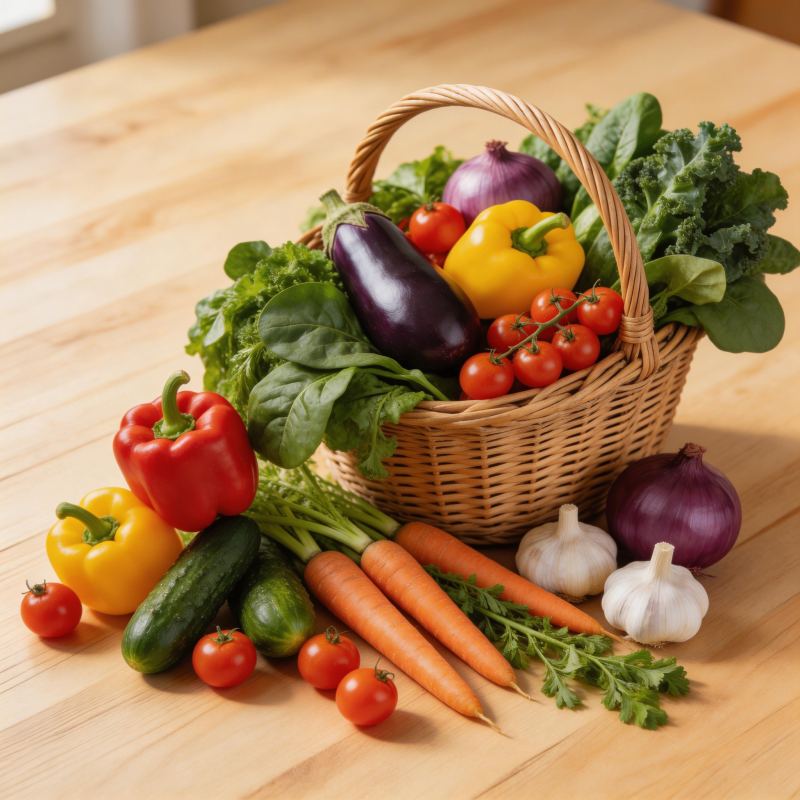 新鲜蔬菜篮图片