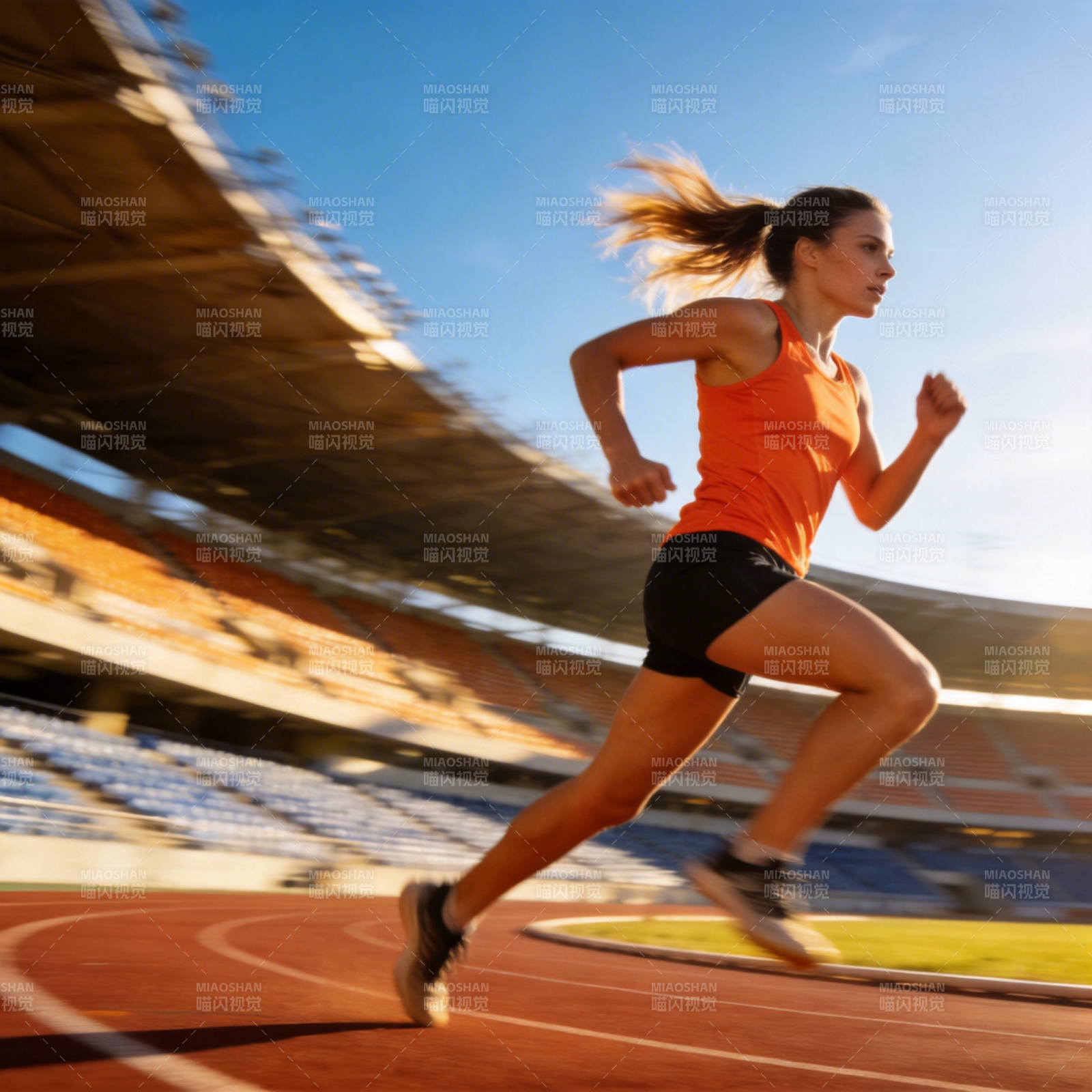 赛道上的奔跑者图片
