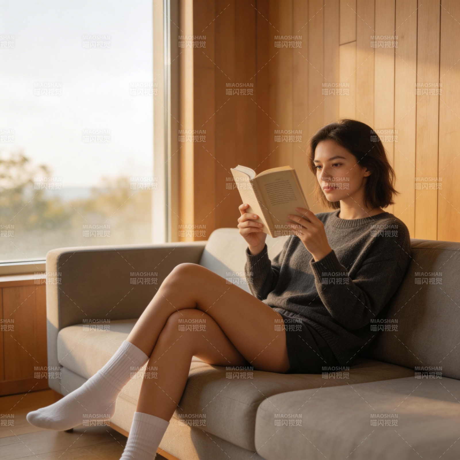 窗边阅读时光图片