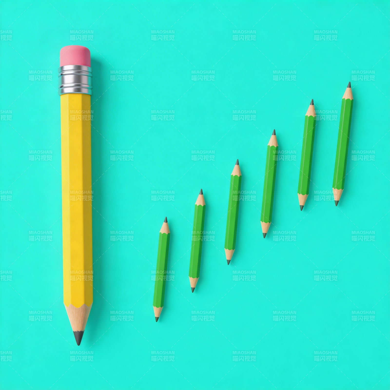 铅笔渐变排列图片