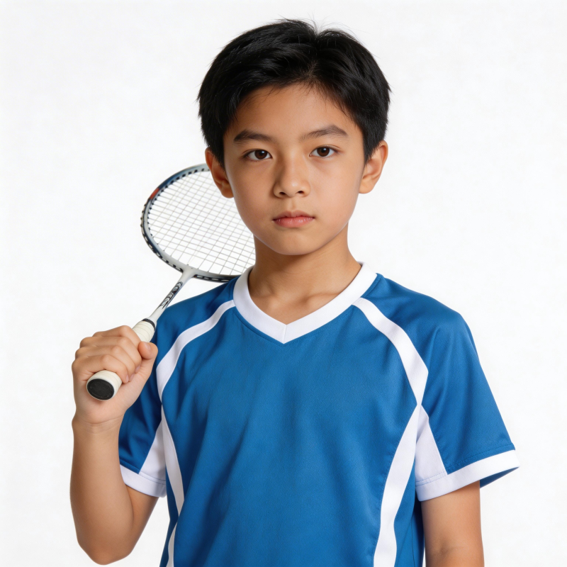 少年持拍 专注网球图片