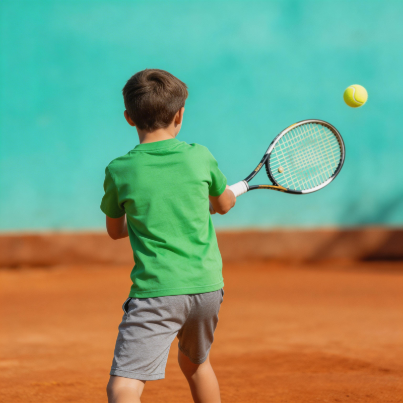 小球员挥拍击球图片