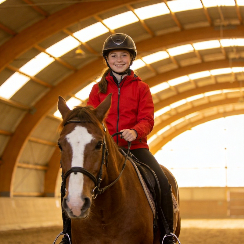 骑马少女微笑图片