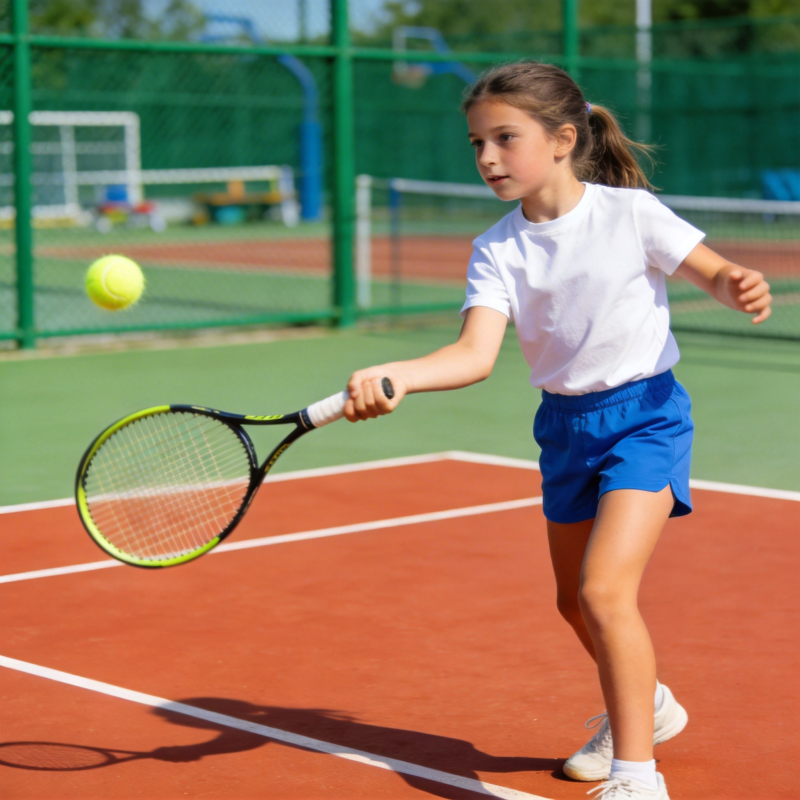 小女孩打网球图片