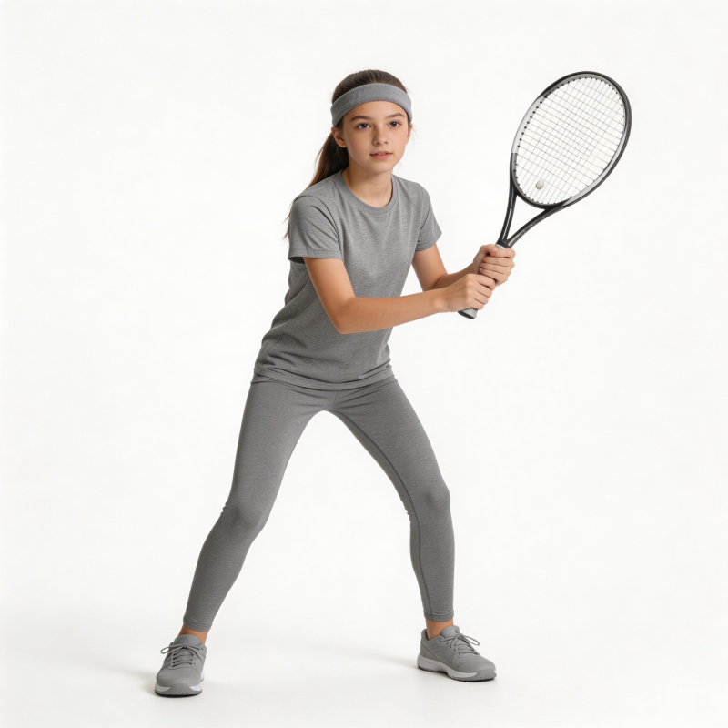 少女挥拍打网球图片