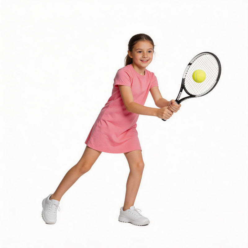 小女孩打网球图片