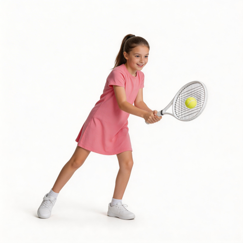 小女孩打网球图片