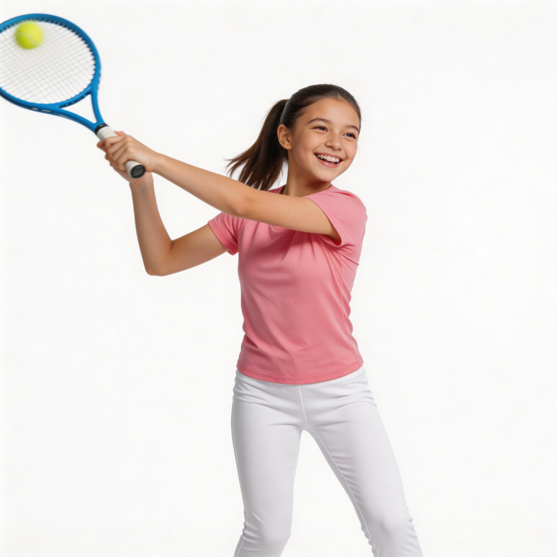 小女孩打网球图片