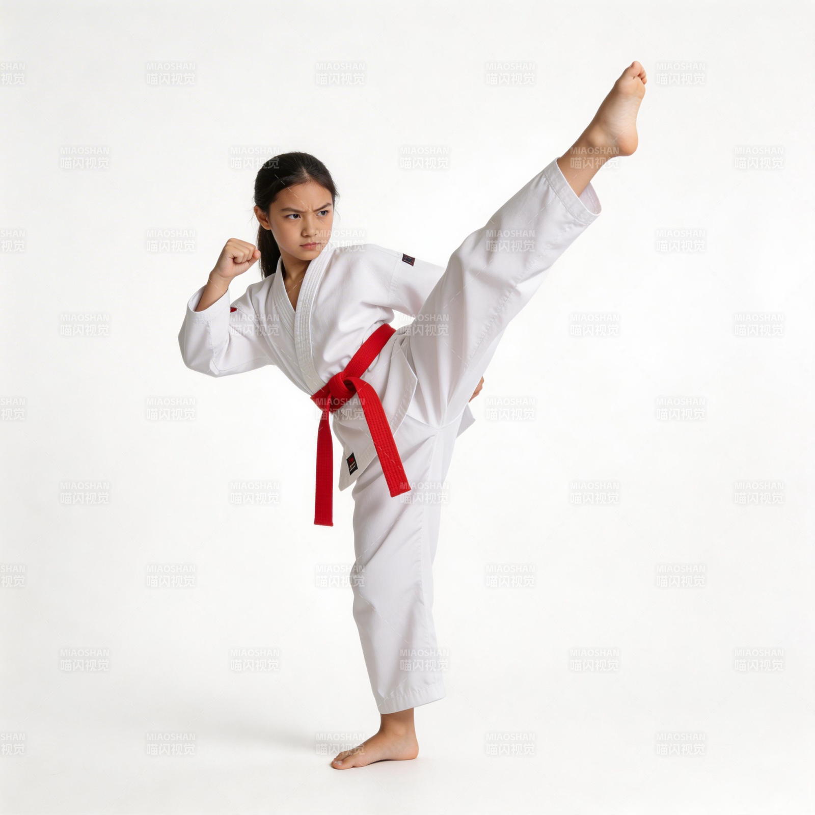 空手道女子高踢腿图片