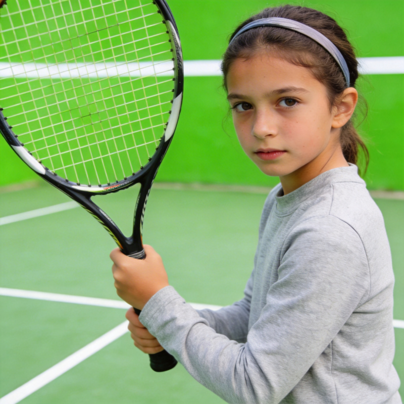 小网球手专注挥拍图片