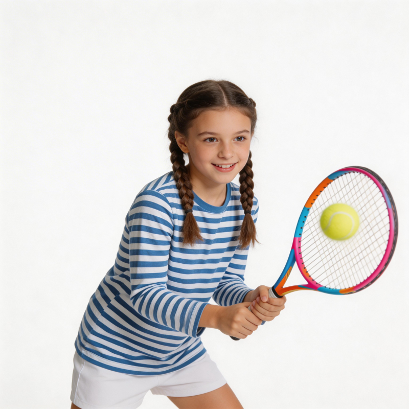 小女孩打网球图片