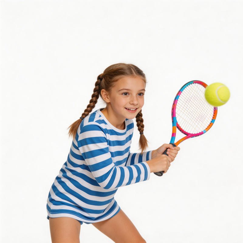 小女孩打网球图片