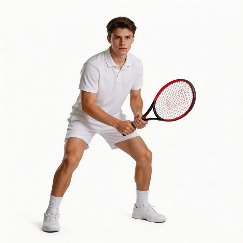 网球运动员准备击球图片