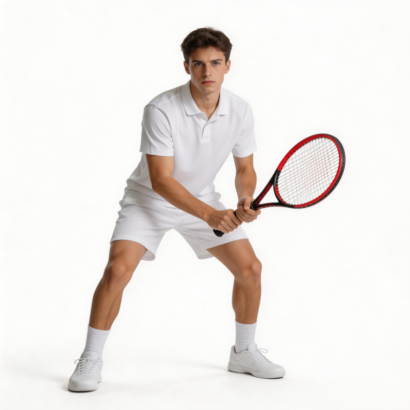 网球运动员准备击球图片