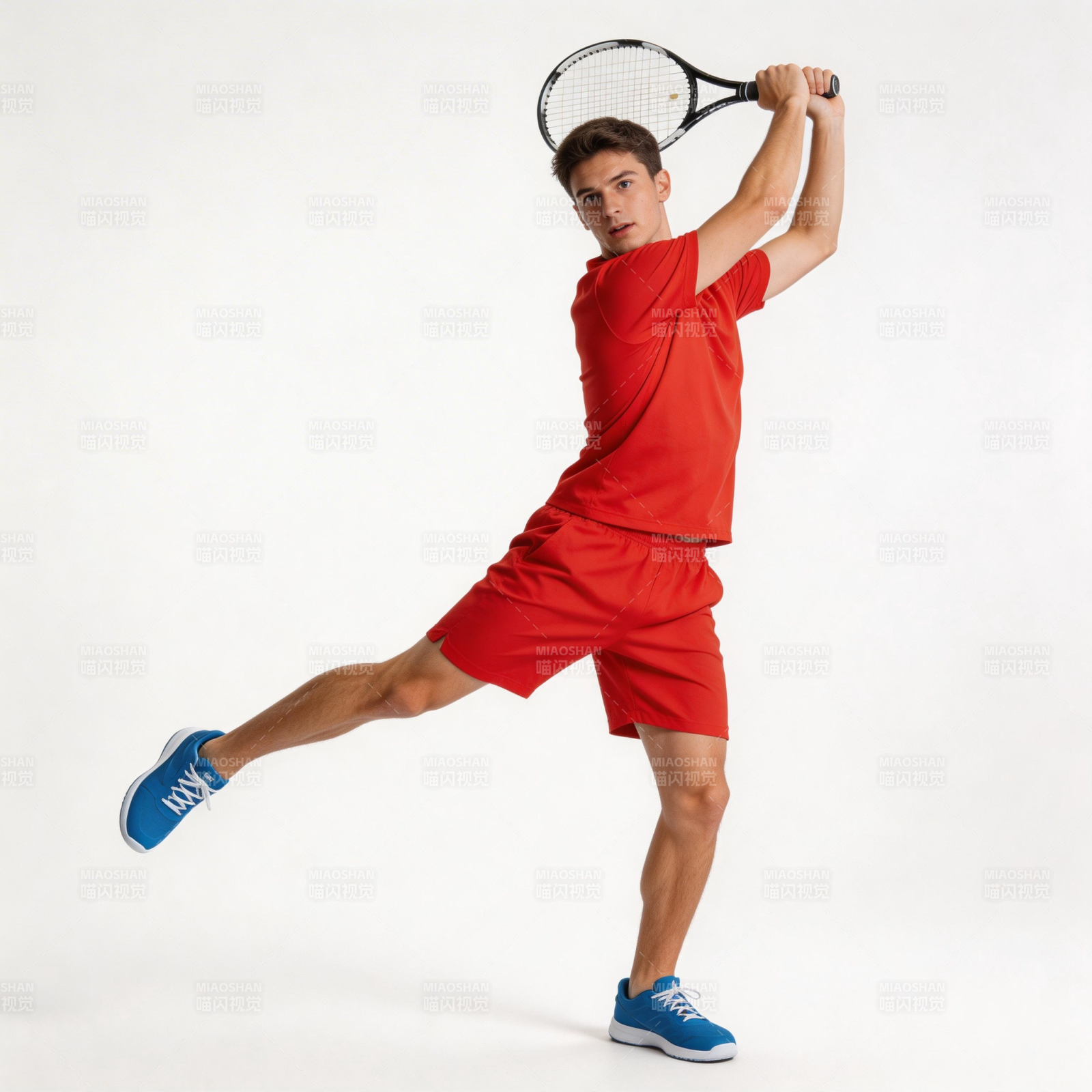 网球运动员挥拍瞬间图片