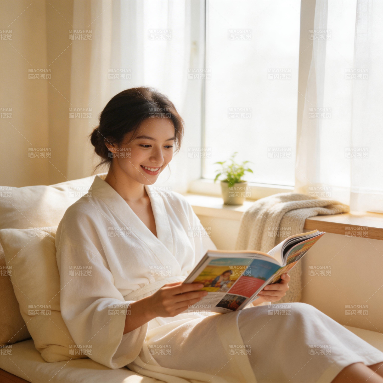 晨光中的阅读时光图片