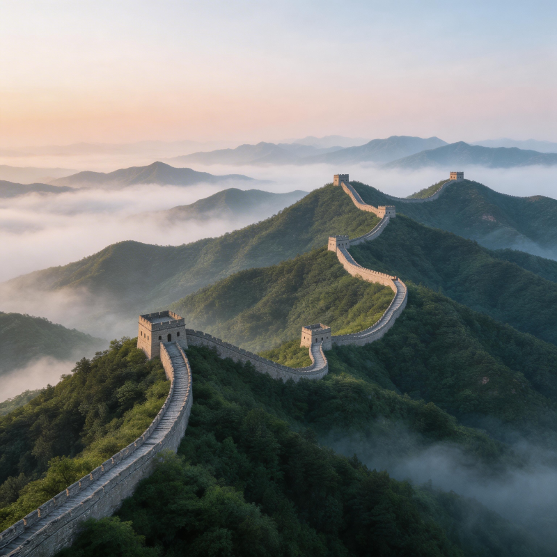 长城云海晨曦图片