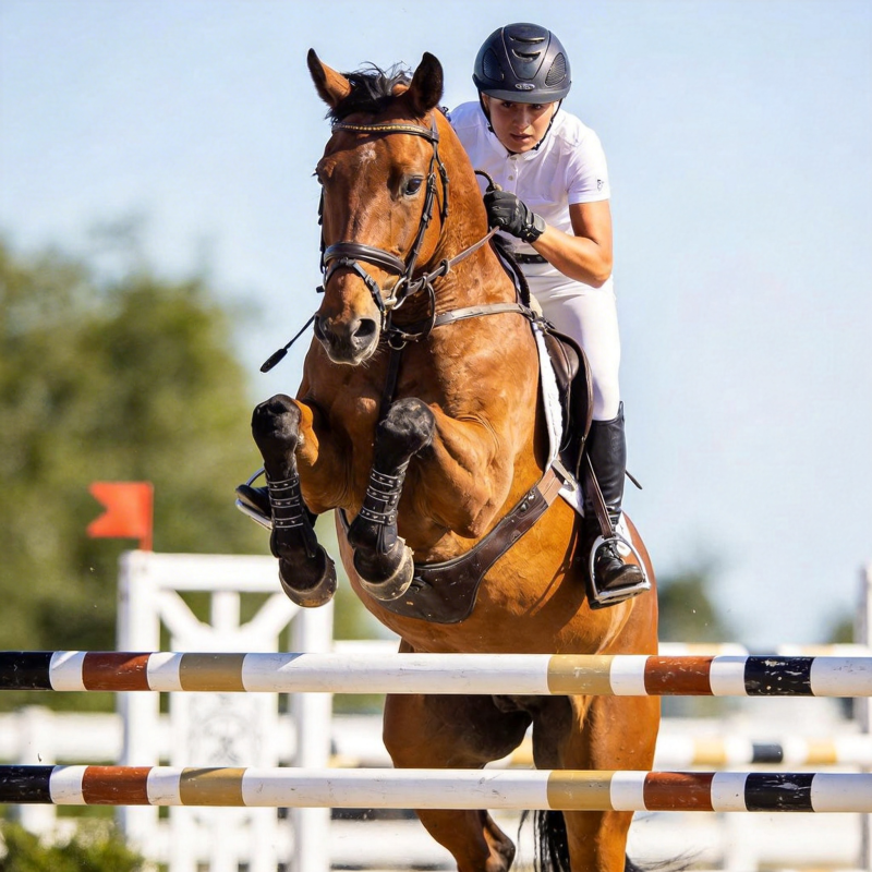 骑手跃马过栏图片