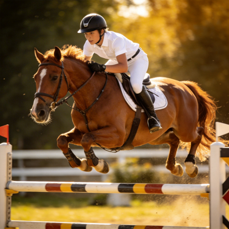 骏马飞跃障碍图片