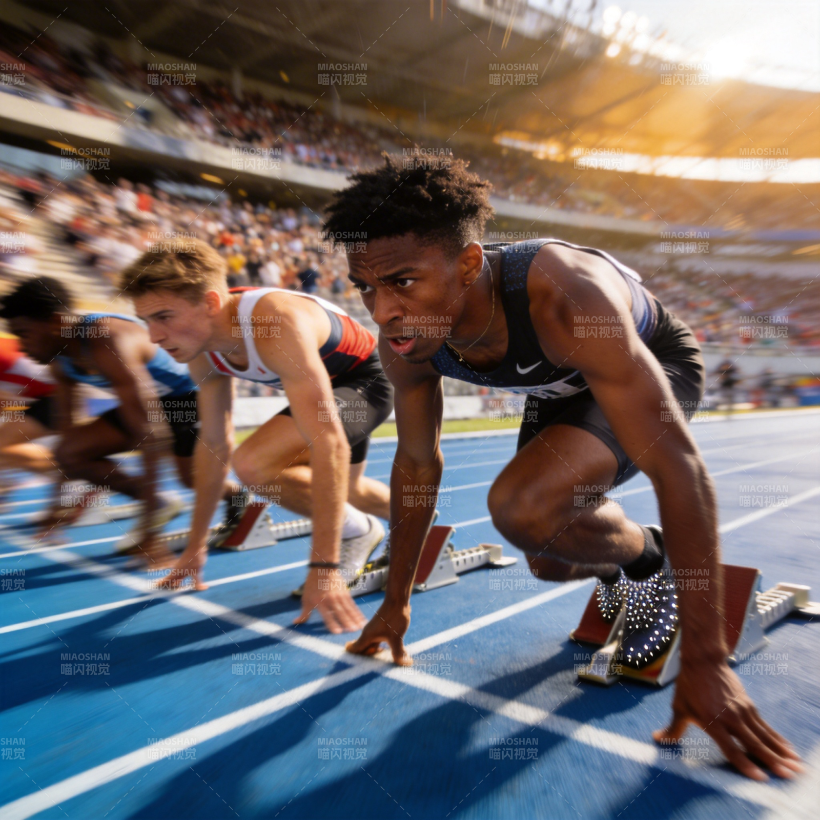 百米起跑瞬间图片
