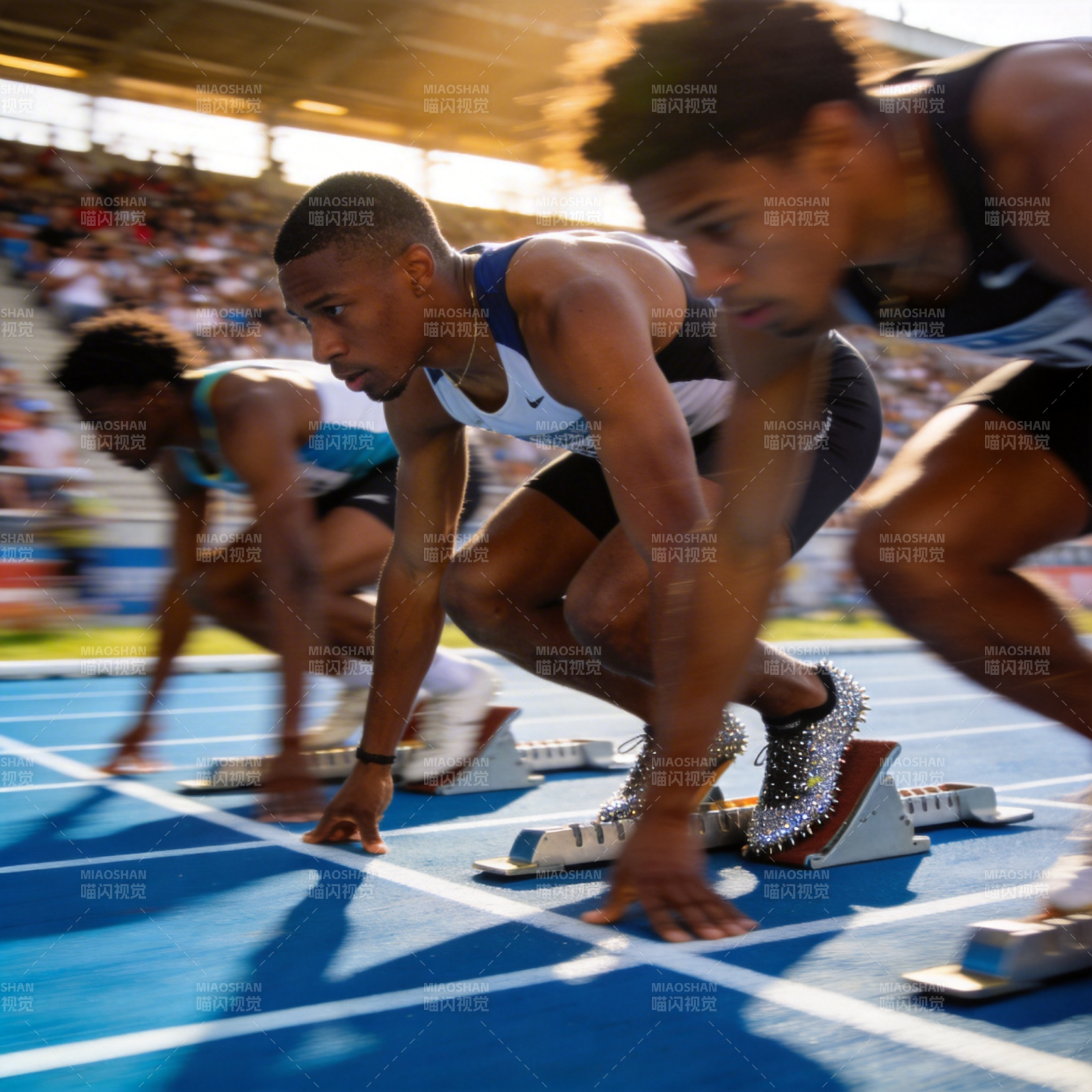 百米起跑瞬间图片