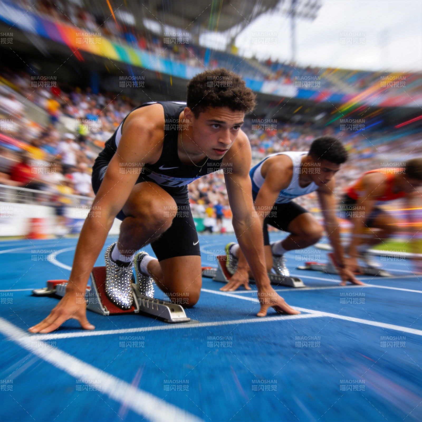 起跑瞬间 蓄势待发图片