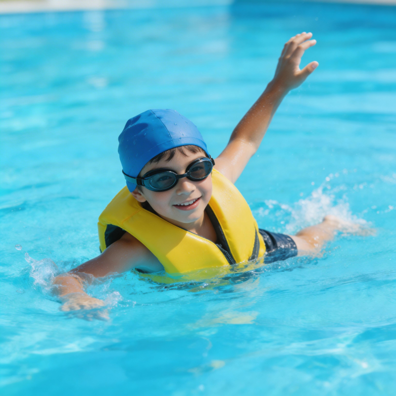 泳池中的快乐童年图片