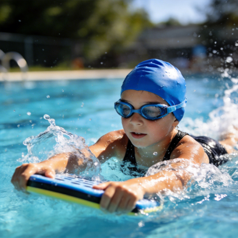 泳池中的小泳者图片