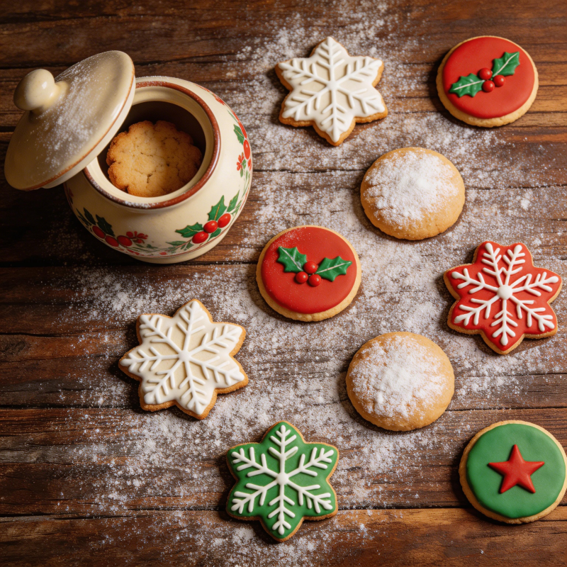 圣诞饼干与罐子图片