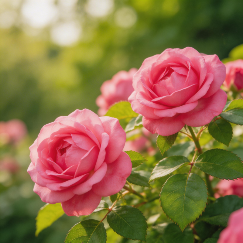 粉玫瑰绽放图片