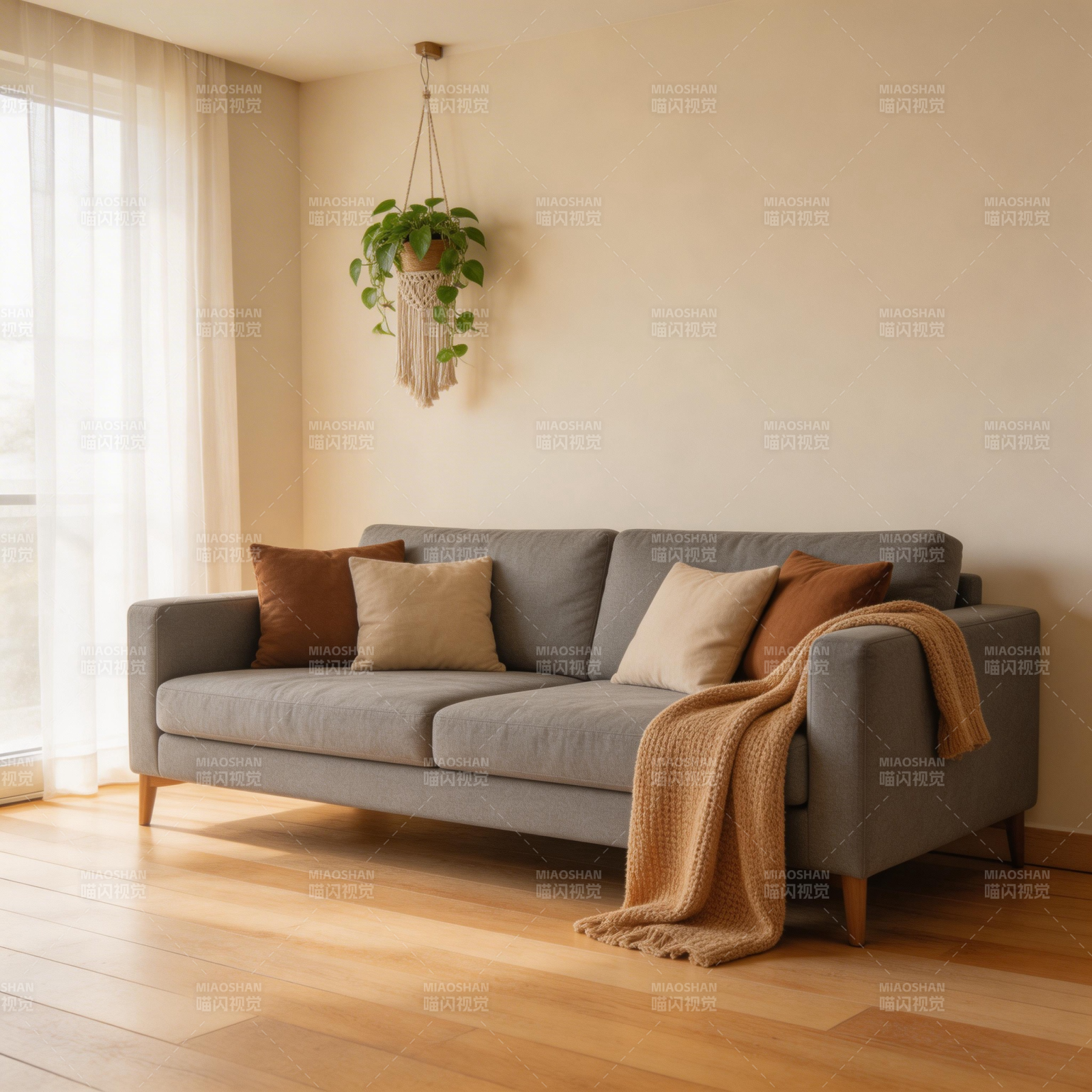 温馨客厅沙发一角图片