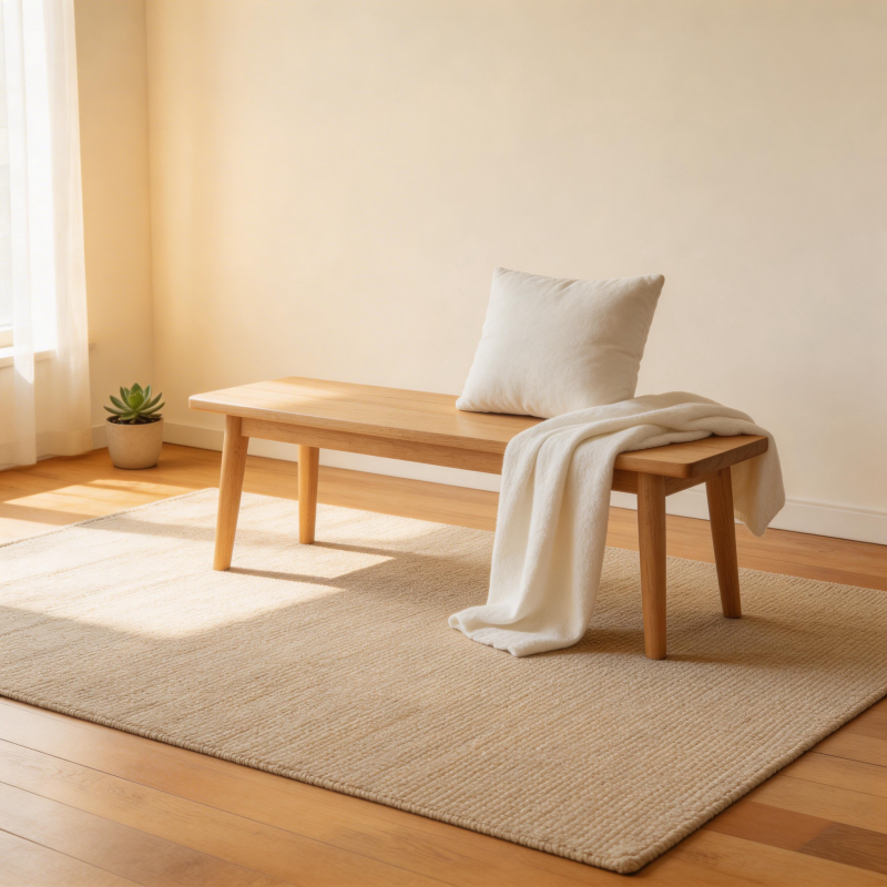 简约木凳静谧一角图片