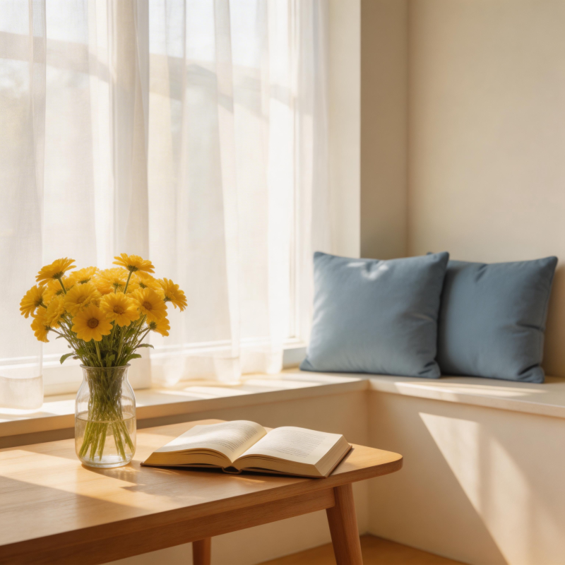 窗边静读时光图片