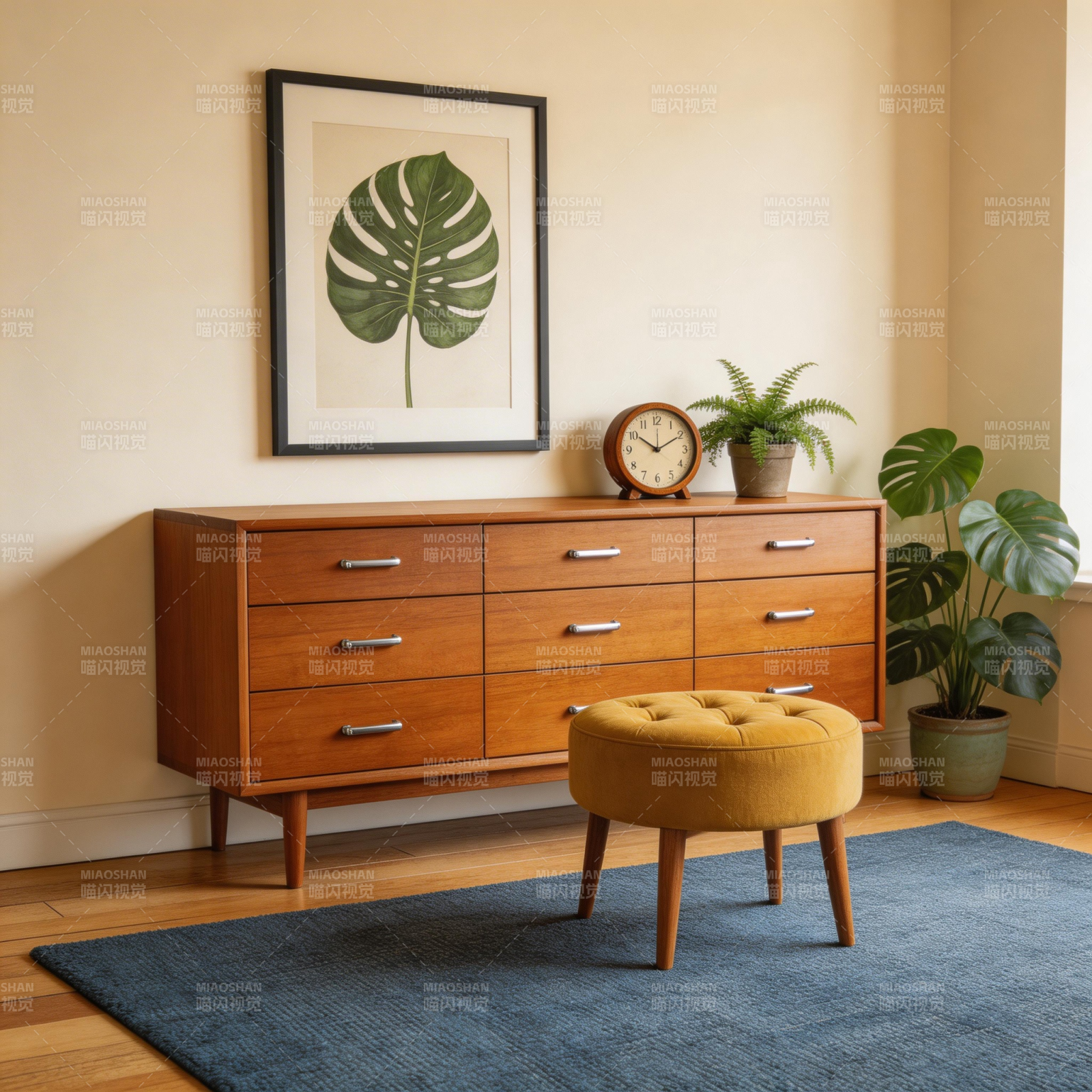 北欧风木质斗柜图片