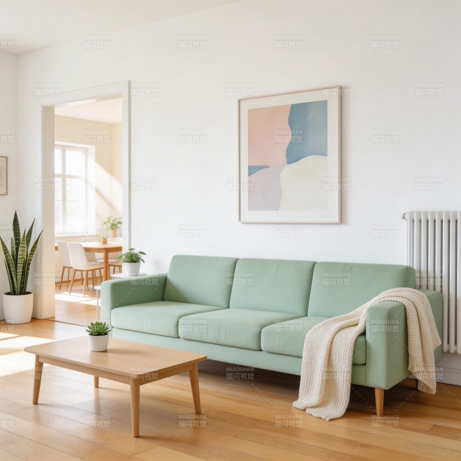 清新绿沙发客厅图片