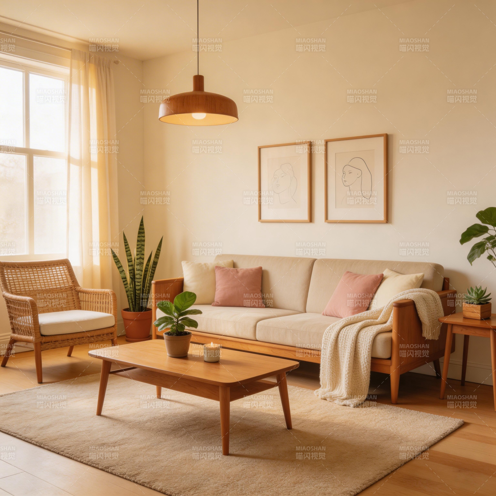 温馨北欧风客厅图片