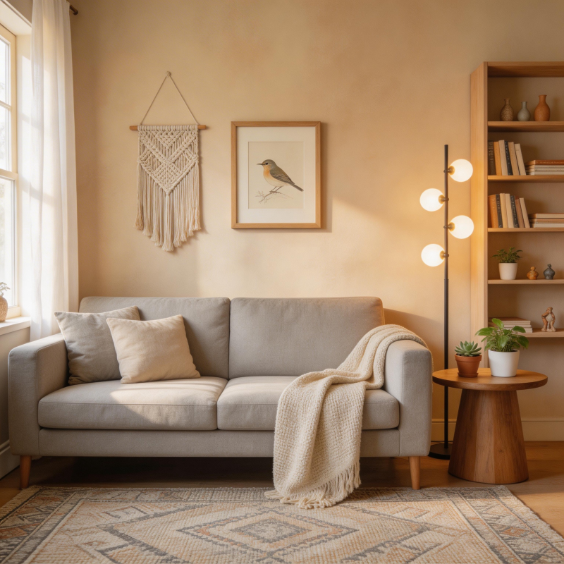 温馨客厅一角图片