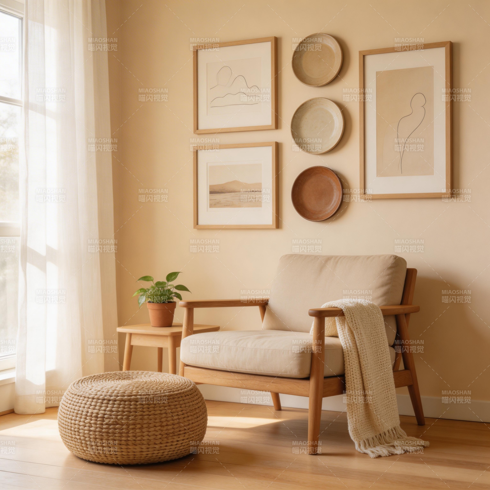 温馨简约客厅一角图片