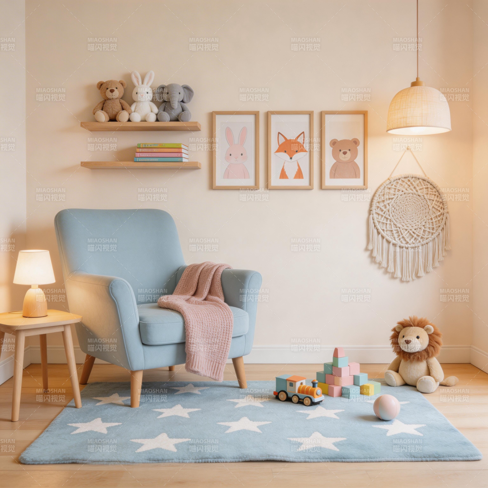 温馨儿童房一角图片