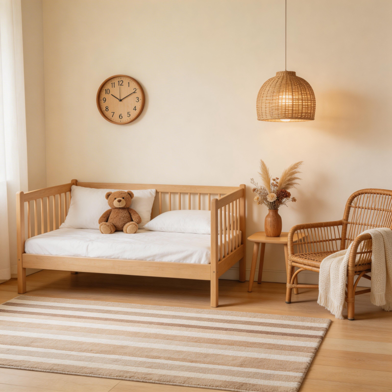 温馨木制卧室一角图片