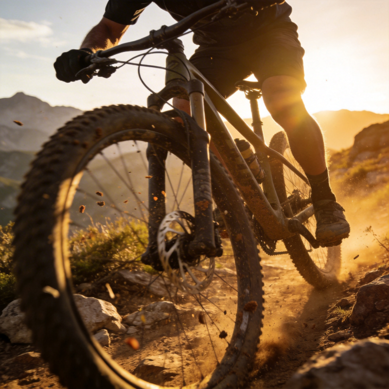 山地骑行 夕阳追风图片