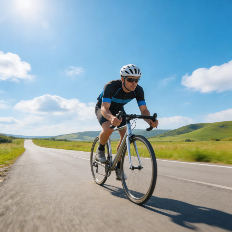 骑行在阳光下图片