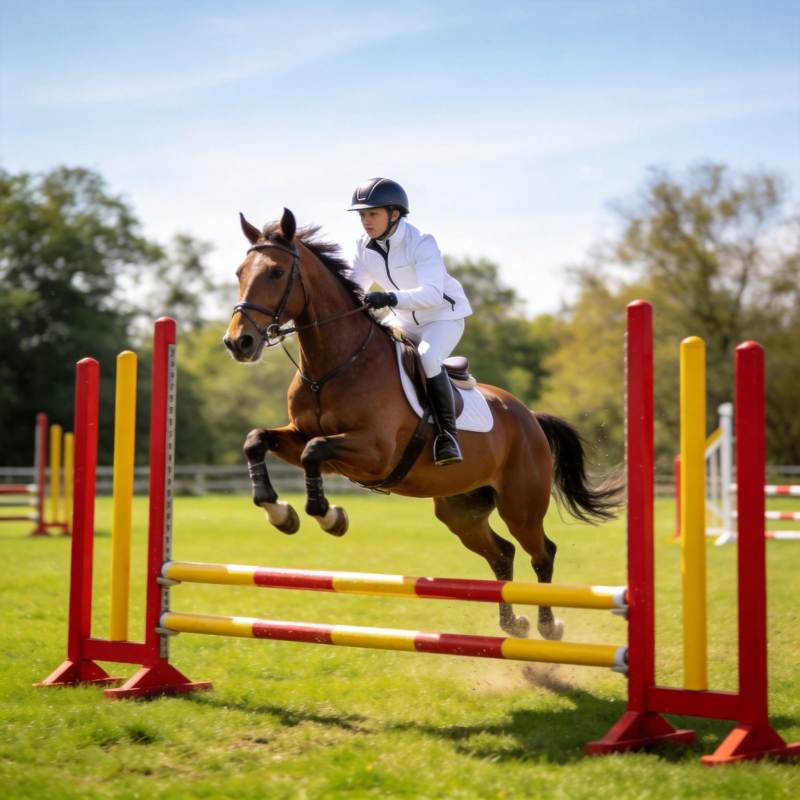 骏马飞跃障碍图片