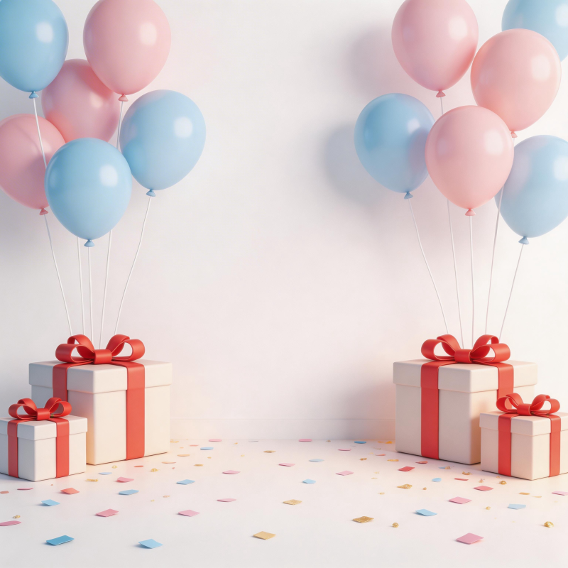 气球礼物庆生图片