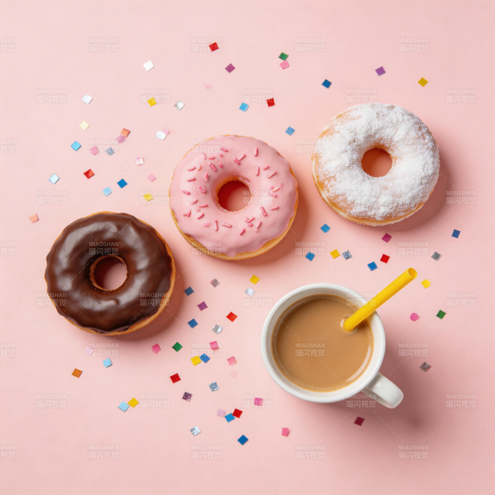 甜甜圈与咖啡时光图片