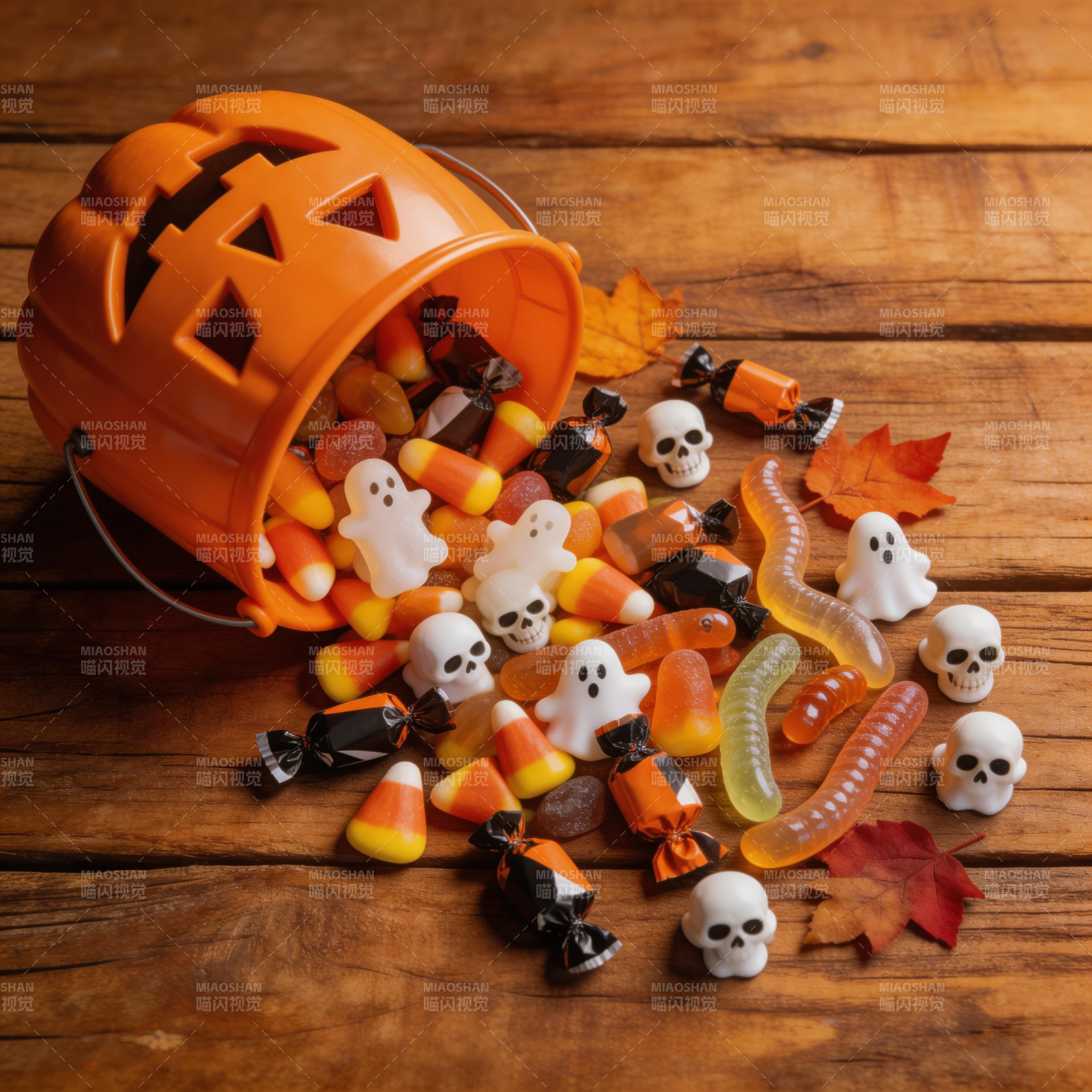 万圣节糖果散落图片