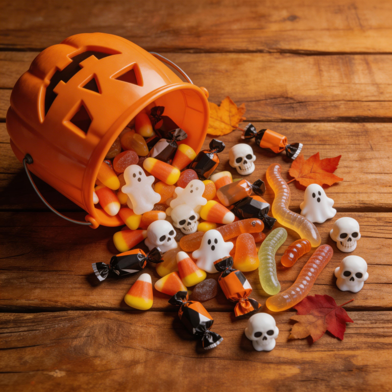 万圣节糖果散落图片